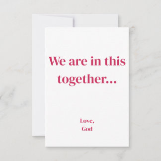 Roter Glaube Wir sind in diesem gemeinsamen. Klein Mitteilungskarte