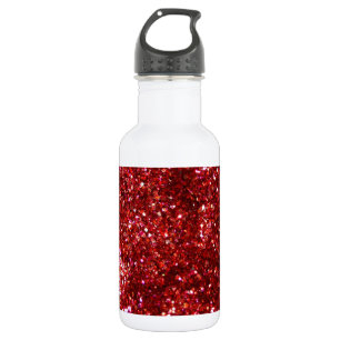Roter Glitter-Effekt Trinkflasche