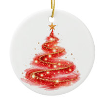 Roter Glitter-Swirbel-Weihnachtsbaum