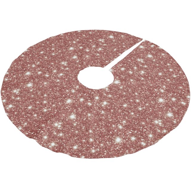 Roter Glitter-Weihnachten Polyester Weihnachtsbaumdecke (Schrägansicht)
