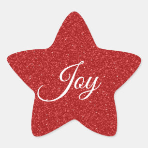 Roter Glitter-Weihnachtsstern-Aufkleber Stern-Aufkleber