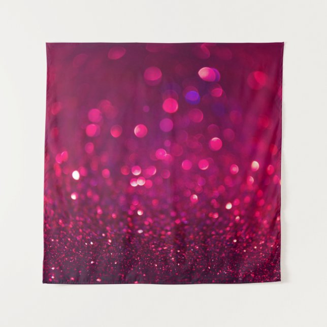 Roter Glitzer: Abstrakt Bokeh Wandteppich (Vorderseite)