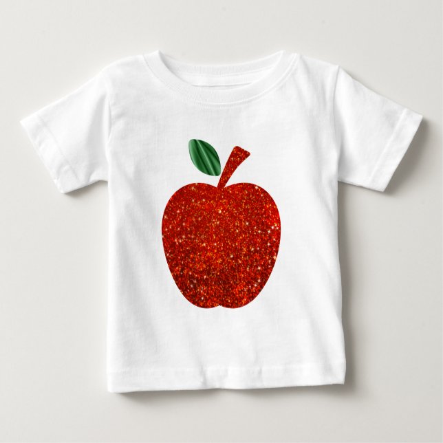Roter Glitzer Apple Baby T-shirt (Vorderseite)