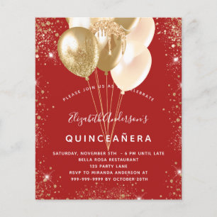Roter Glitzer aus Quinceanera - Haushalt Flyer
