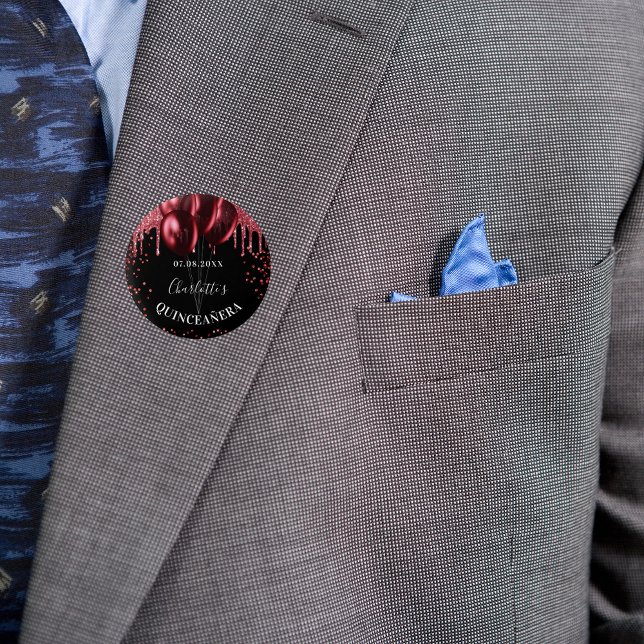 Roter Glitzer-Ballons aus Quinceanera Button (Von Creator hochgeladen)