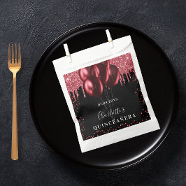 Roter Glitzer-Ballons aus Quinceanera Geschenktütchen