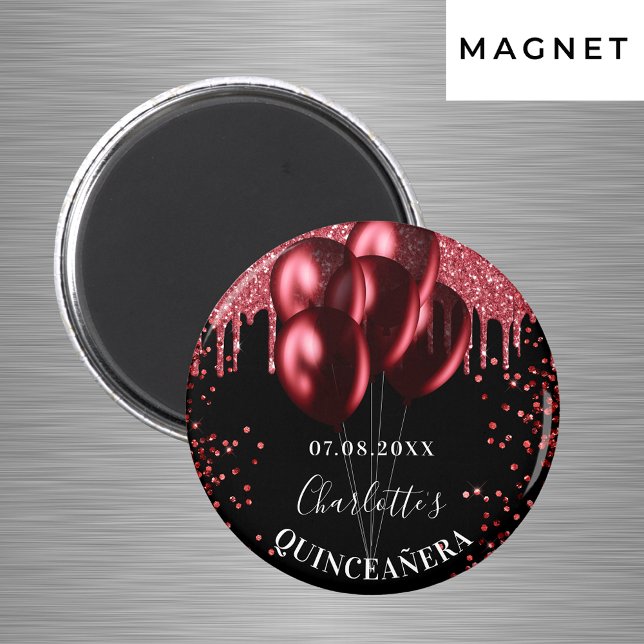 Roter Glitzer-Ballons aus Quinceanera Magnet (Von Creator hochgeladen)