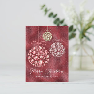 Roter Glitzer Feiertagspostkarte
