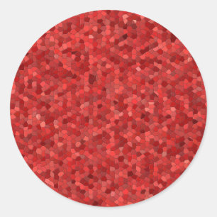 Roter Glitzer Fliesendesign Runder Aufkleber