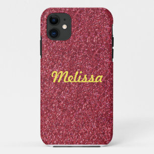 Roter Glitzer funkelt mit Ihrem Namen Case-Mate iPhone Hülle