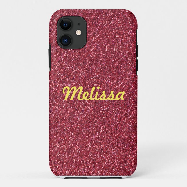 Roter Glitzer funkelt mit Ihrem Namen Case-Mate iPhone Hülle (Rückseite)