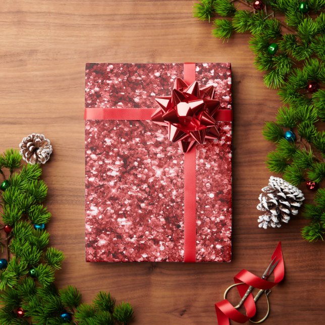 Roter Glitzer Geschenkpapier (Feiertagsgeschenk)