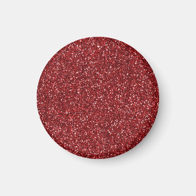 Roter Glitzer Glitz Magnet (Vorne)