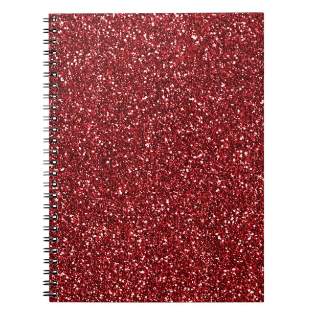 Roter Glitzer Glitz Notizblock (Vorderseite)