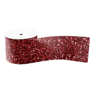 Roter Glitzer Glitz Ripsband
