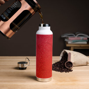 Roter Glitzer Gradient Stainless Steel Flasche