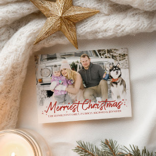 Roter Glitzer Handgeschriebenes Foto Frohe Weihnac Postkarte