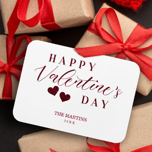 Roter Glitzer - Happy Valentine's Day Heart Magnet