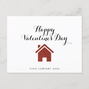 Roter Glitzer - Happy Valentine's Day Realty Postkarte