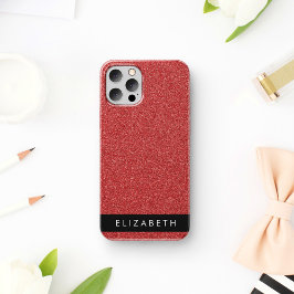 Roter Glitzer, Hintergrund des Glitzer, Ihr Name iPhone 16 Hülle
