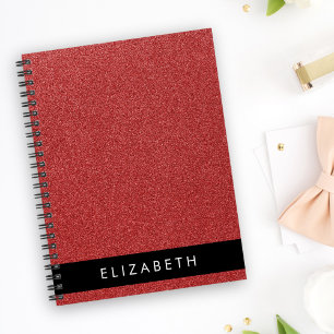 Roter Glitzer, Hintergrund des Glitzer, Ihr Name Notizbuch