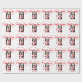 Roter Glitzer Kinderfamilie Foto Name der Feiertag Geschenkpapier