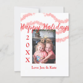 Roter Glitzer Kinderfamilie Foto Name der Feiertag Postkarte