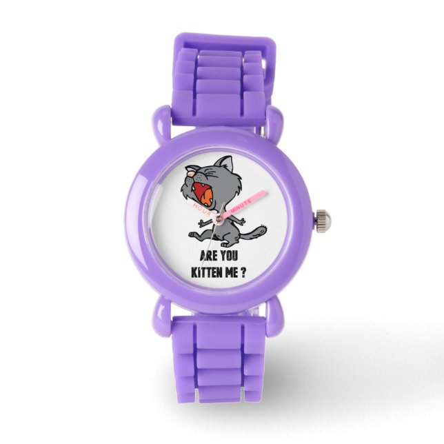 Roter Glitzer - Kinderuhr Armbanduhr (Vorderseite)