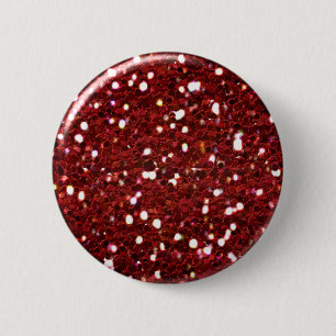 Roter Glitzer-Knopf Button
