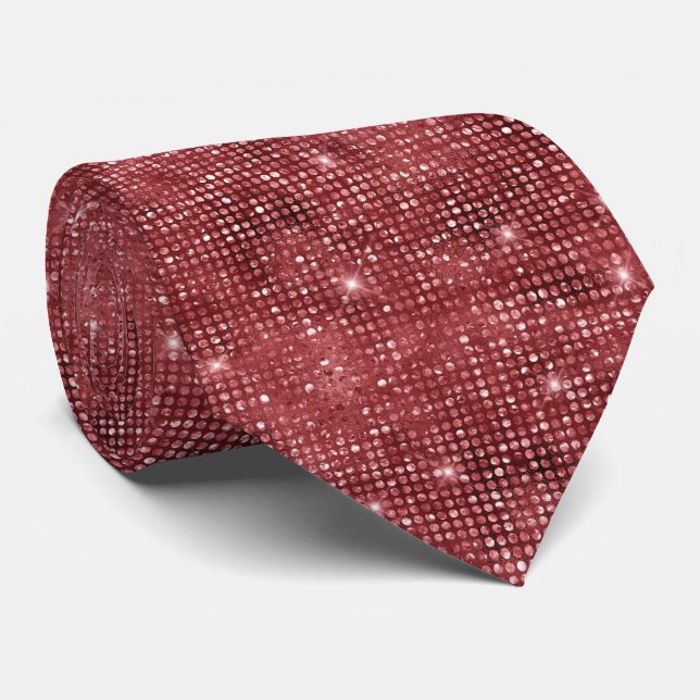 Roter Glitzer Krawatte (Gerollt)