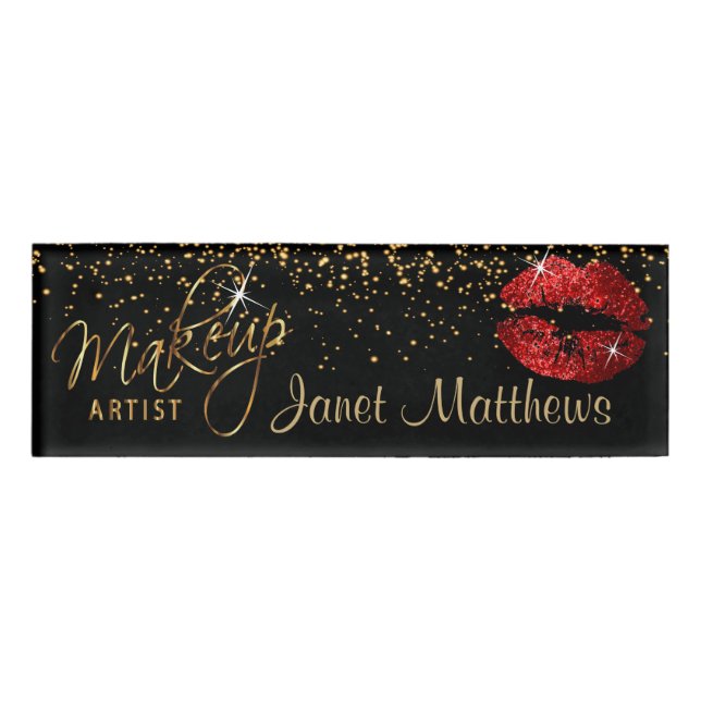 Roter Glitzer Lipno Namenschild (Vorderseite)