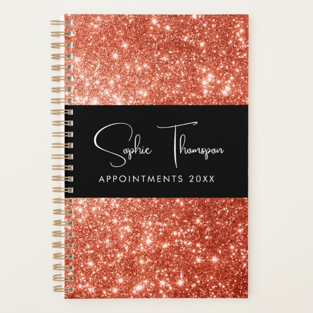 Roter Glitzer neues Jahr Planer (Vorderseite)