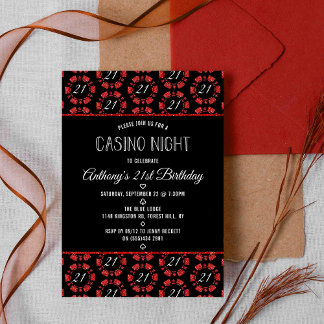 Roter Glitzer Poker Casino Lugano Unexpected Class Einladung