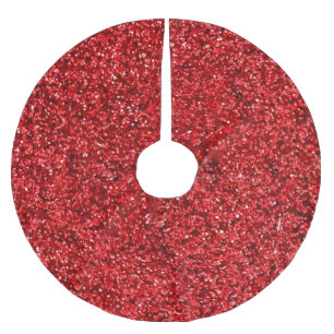 Roter Glitzer Polyester Weihnachtsbaumdecke