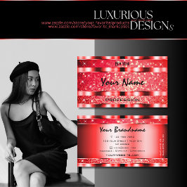 Roter Glitzer Roter Blick Rote Augen Sterne Visitenkarte