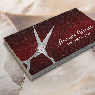 Roter Glitzer-Salon Haar-Stylist-moderner Visitenkarte