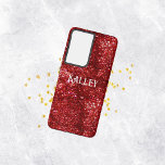 Roter Glitzer Samsung Galaxy Hülle<br><div class="desc">Red Glitzer Phone Case</div>