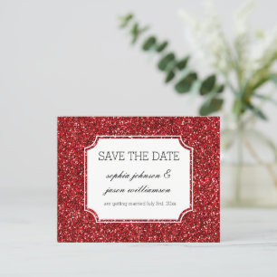 Roter Glitzer Save the Date