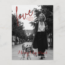 Roter Glitzer Script Elegantes Foto Weihnachten