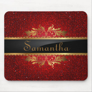 Roter Glitzer Sequin der Disco Personalisiert Mous Mousepad