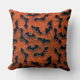 ROTER GLITZER SIEHT MIT SCHWARZEN BATTEN AUS KISSEN