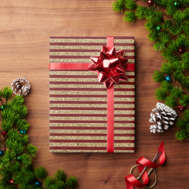 Roter Glitzer Streifen Geschenkpapier