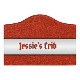 Roter Glitzer Türschild