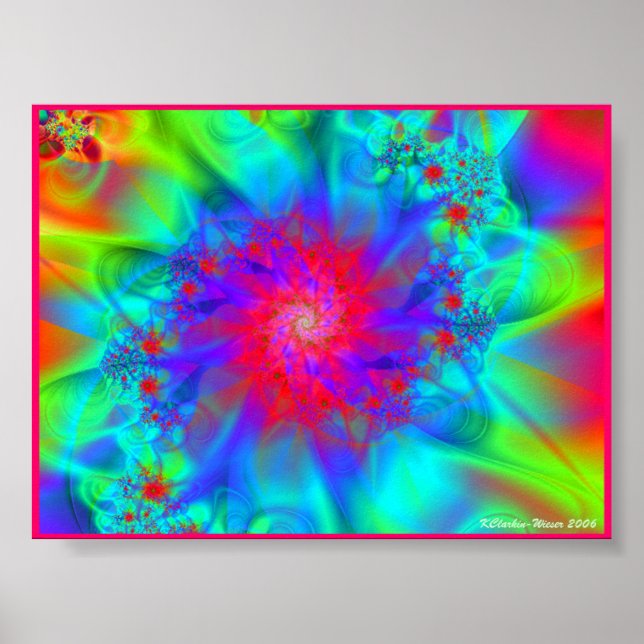 Roter Glow Spiral Poster (Vorne)