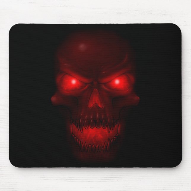 Roter glühender Schädel Mousepad (Vorne)