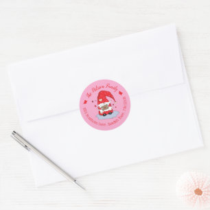 Roter Gnome mit Herzen Rosa Umschlag Aufkleber Sti