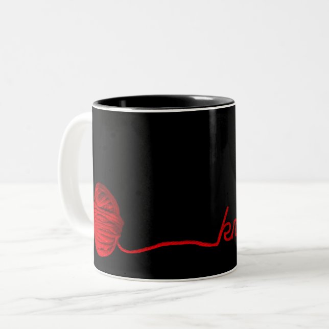 Roter Goblatt Zweifarbige Tasse (Vorderseite Links)