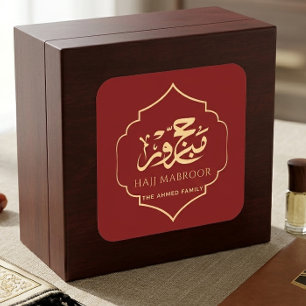 Roter Gold Hajj Mabroor Aufkleber Personalisiertes
