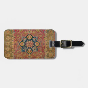 Roter Gold Kashan Teppich Perser Asiatisch Gepäckanhänger