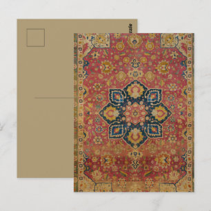 Roter Gold Kashan Teppich Perser Asiatisch Postkarte